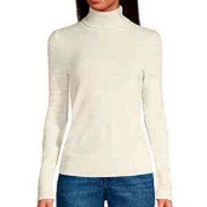 J.J. Basics creamish white turtleneck
